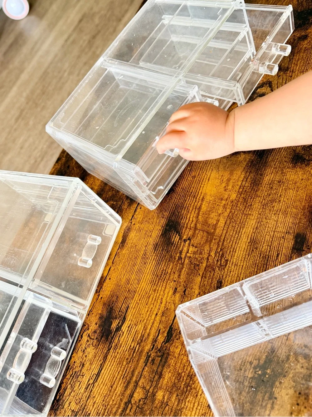 Clear Acrylic Makeup & Vanity Organizer Set - Transparent